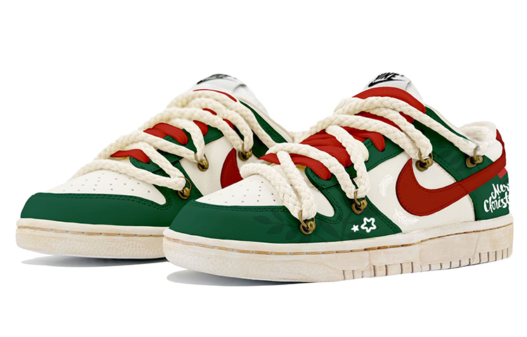 Lookbook [Zapatillas Personalizadas] Nike Dunk Low Retro 'Rojo-Verde Navidad' DJ6188-101(TeamK-圣诞树)
