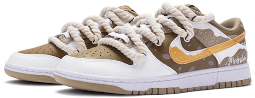 【定制球鞋】Nike Dunk Low Retro 聖誕雪棕 麻繩解構鞋帶 手繪噴繪 低筒 板鞋 男款 白棕 Lookbook 【定制球鞋】Nike Dunk Low Retro 聖誕雪棕 麻繩解構鞋帶 手繪噴繪 低筒 板鞋 男款 白棕