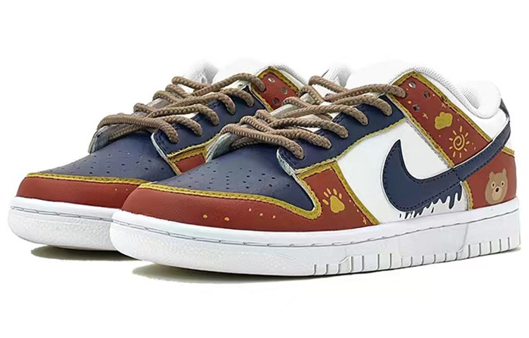 Lookbook [カスタムシューズ] ナイキ ダンク ロー レトロ “クリスマス テディベア レッド ブルー ホワイト” DJ6188-101(TeamS-圣诞小熊SBOX)