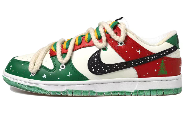 Buy 나이키 덩크 로우 레트로 '크리스마스 트리 화이트-레드' (커스텀) DJ6188-101(Team拾玖-圣诞树男S-BOX)