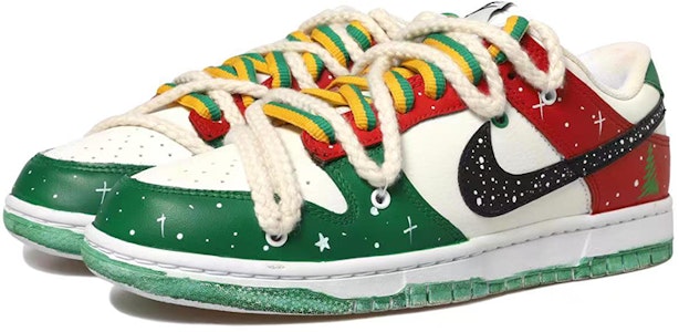나이키 덩크 로우 레트로 '크리스마스 트리 화이트-레드' (커스텀) DJ6188-101(Team拾玖-圣诞树男S-BOX) Lookbook 나이키 덩크 로우 레트로 '크리스마스 트리 화이트-레드' (커스텀) DJ6188-101(Team拾玖-圣诞树男S-BOX)