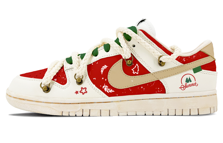 Buy 나이키 덩크 로우 레트로 '크리스마스 오프화이트' (커스텀) DJ6188-101(TeamK-红色圣诞)