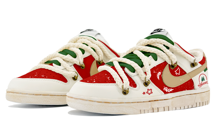 Lookbook 나이키 덩크 로우 레트로 '크리스마스 오프화이트' (커스텀) DJ6188-101(TeamK-红色圣诞)