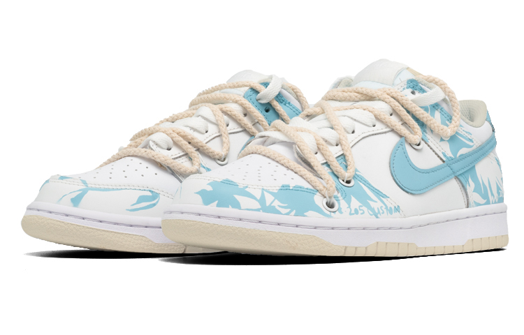 Lookbook [Sepatu Custom] Nike Dunk Low Retro 'Silhouette Krisan Hawaii' DJ6188-100(Teamfour-男款菊花蓝色)