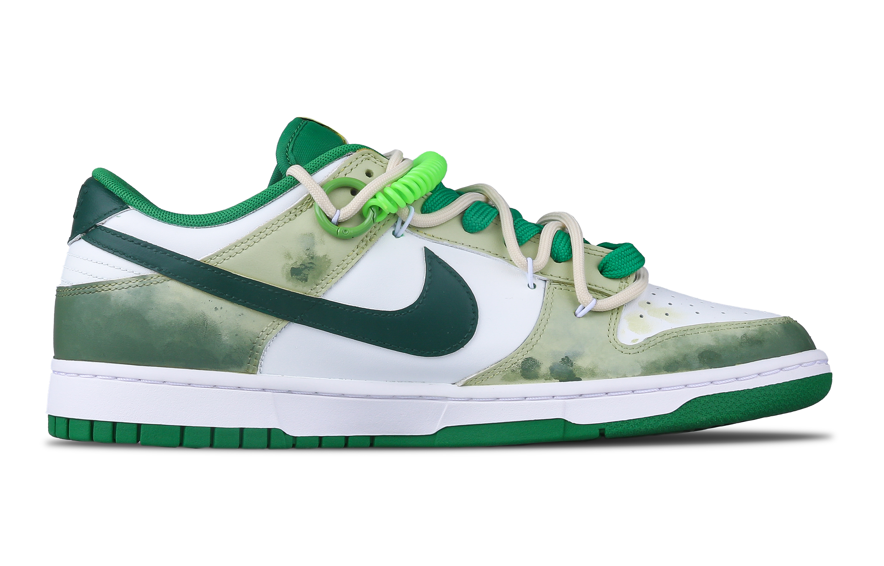 Lookbook カスタム ダンク ロー "クローバーグリーン" (Nikeは不要、既にDunkでNikeと認識されるため) DV0833-300(Team7-男款幸运叶子)
