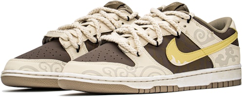 【定制球鞋】Nike Dunk Low Retro CNY國風禮盒 復古 雲氣紋 解構鞋帶 摩卡 低幫 板鞋 男款 灰棕 Lookbook 【定制球鞋】Nike Dunk Low Retro CNY國風禮盒 復古 雲氣紋 解構鞋帶 摩卡 低幫 板鞋 男款 灰棕