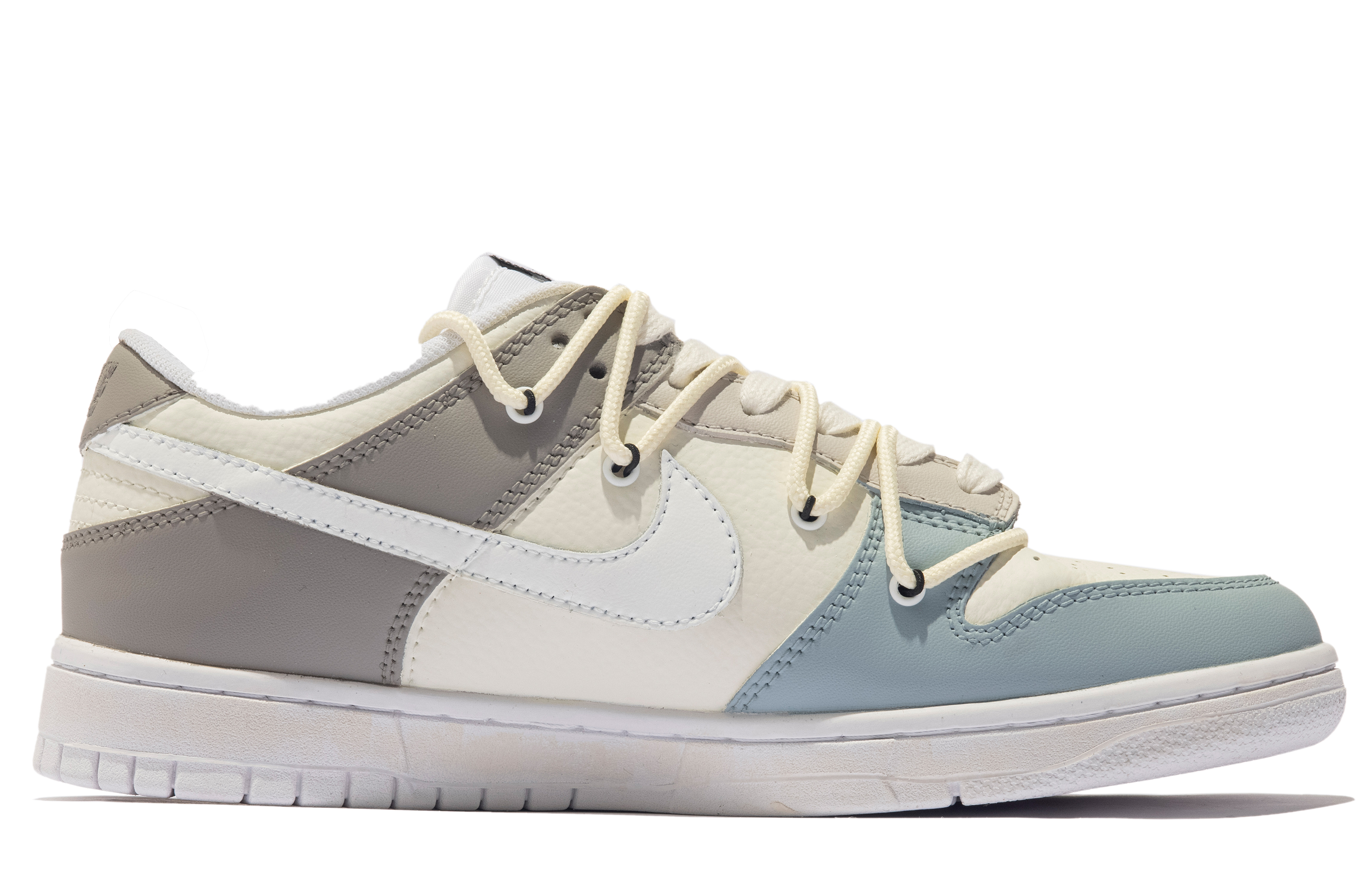 Order [Kasut Custom] Nike Dunk Low Retro 'Cocoa Milk Graffiti Biru Kelabu Putih' DJ6188-101(TeamM-男款可可牛乳S-BOX)