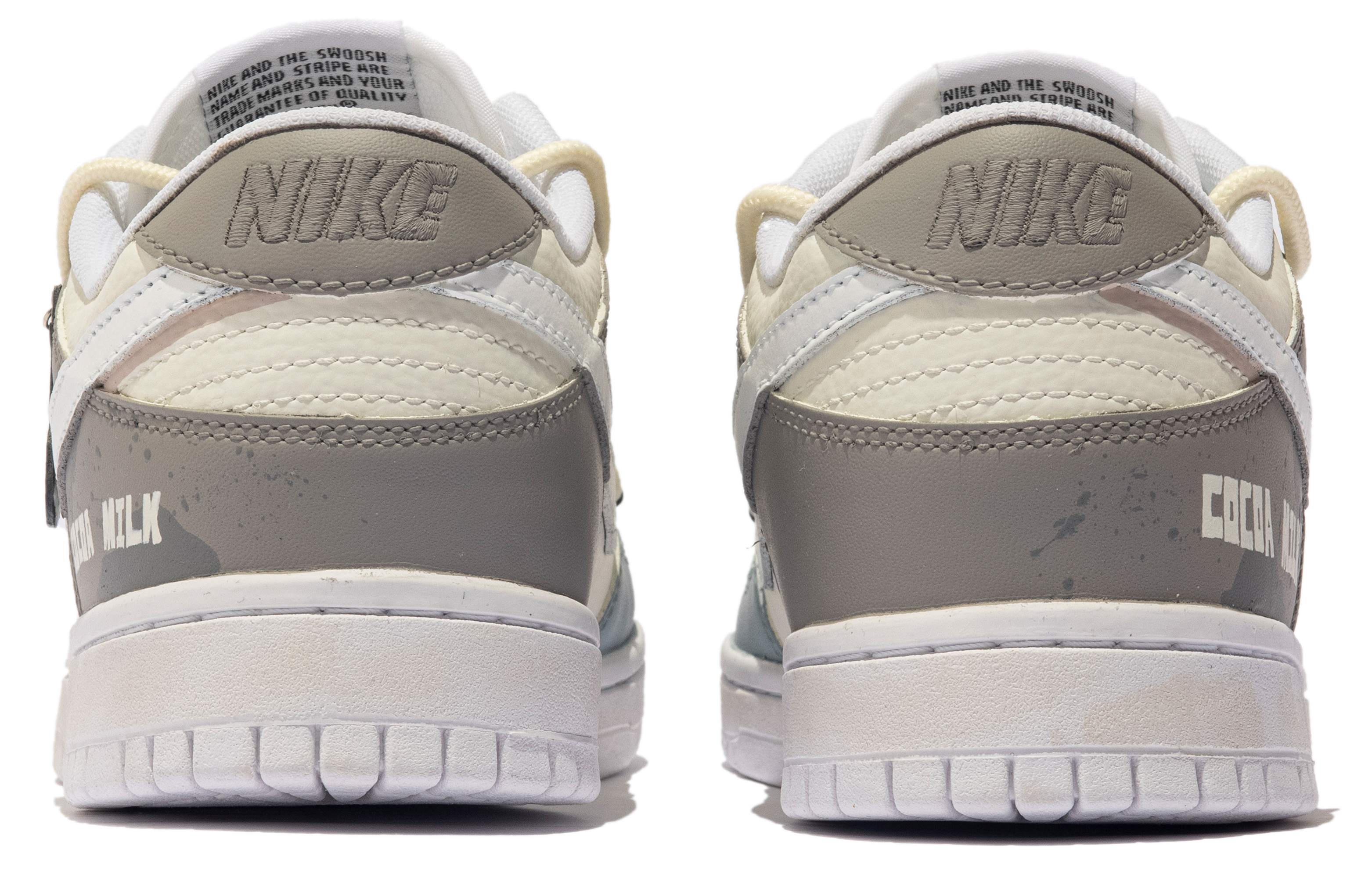 Shop [Kasut Custom] Nike Dunk Low Retro 'Cocoa Milk Graffiti Biru Kelabu Putih' DJ6188-101(TeamM-男款可可牛乳S-BOX)