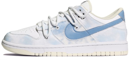 【定製球鞋】Nike Dunk Low Retro Coconut Milk 染色 牛仔布貼 潮流 低幫 板鞋 男款 藍白 Buy 【定製球鞋】Nike Dunk Low Retro Coconut Milk 染色 牛仔布貼 潮流 低幫 板鞋 男款 藍白