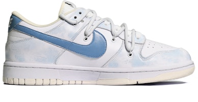 【定製球鞋】Nike Dunk Low Retro Coconut Milk 染色 牛仔布貼 潮流 低幫 板鞋 男款 藍白 Order 【定製球鞋】Nike Dunk Low Retro Coconut Milk 染色 牛仔布貼 潮流 低幫 板鞋 男款 藍白