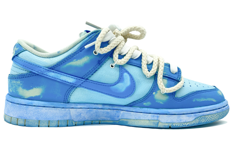 Order 나이키 덩크 로우 레트로 '코코넛밀크 블루' (커스텀) DJ6188-100(Team柒-男款浸染做旧)