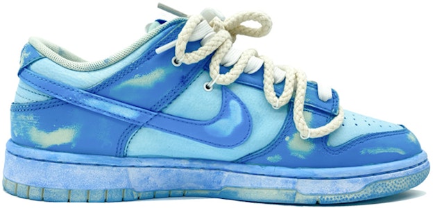 【客製化球鞋】Nike Dunk Low Retro "椰奶" 浸染刮蹭做舊濾色風 复古 低筒 板鞋 男款 藍色 Order 【客製化球鞋】Nike Dunk Low Retro "椰奶" 浸染刮蹭做舊濾色風 复古 低筒 板鞋 男款 藍色