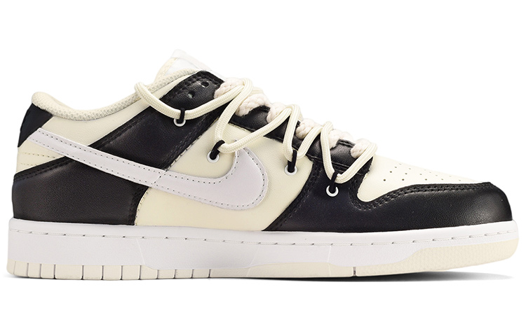 Order Zapatillas Nike Dunk Low Retro 'Leche de Coco Negro Amarillo' DJ6188-100(TeamE-男款腰果花贴布黑黄)