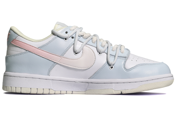 Lookbook [訂製鞋] Nike Dunk Low Retro '椰漿藍心' DJ6188-100(TeamE-男款光变皮贴蓝白)