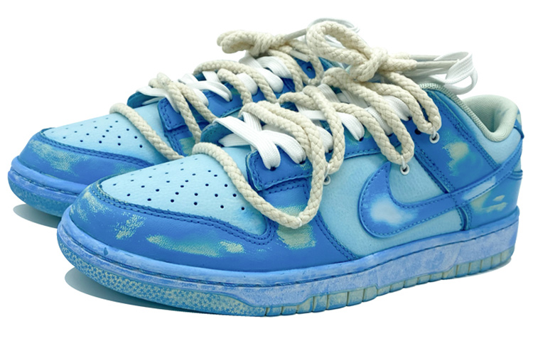 Lookbook 나이키 덩크 로우 레트로 '코코넛밀크 블루' (커스텀) DJ6188-100(Team柒-男款浸染做旧)