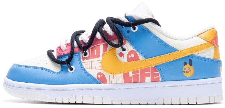 custom-shoes-nike-dunk-low-retro-coconut-milk-deconstructed-gaming-hand-painted