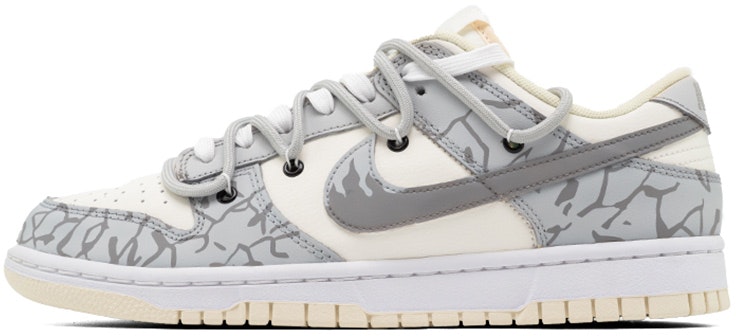 custom-shoes-nike-dunk-low-retro-coconut-milk-deconstructed-with-grey-explosive-pattern