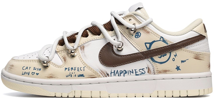 custom-shoes-nike-dunk-low-retro-coconut-milk-deconstructed-cat-graffiti