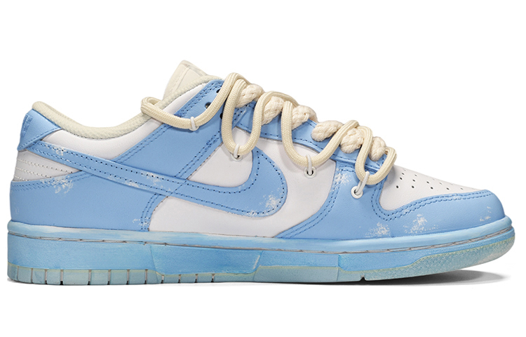 Order 나이키 덩크 로우 코코넛밀크 디컨 블루화이트 (커스텀) DJ6188-100(TeamE-男款解构风浸染蓝白)