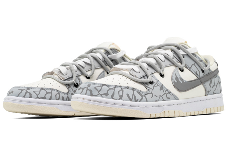 Lookbook ナイキダンクロー レトロ 'ココナッツミルク' グレーのデザイン。 DJ6188-100(Teamfour-爆裂纹S-BOX)