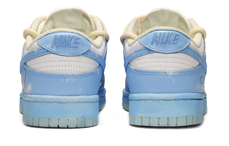 Shop 나이키 덩크 로우 코코넛밀크 디컨 블루화이트 (커스텀) DJ6188-100(TeamE-男款解构风浸染蓝白)