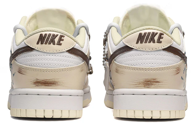 【定制球鞋】 Nike Dunk Low Retro "椰奶" 解構風 復古高街 貓咪文字塗鴉 低幫 板鞋 男款 米白棕 Shop 【定制球鞋】 Nike Dunk Low Retro "椰奶" 解構風 復古高街 貓咪文字塗鴉 低幫 板鞋 男款 米白棕