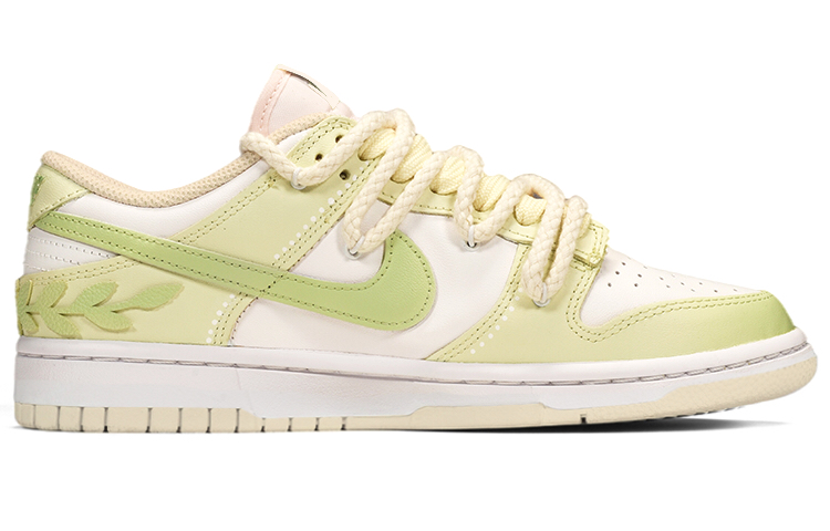 Order [Kasut Custom] Nike Dunk Low Retro 'Deconstructed Gradasi Coconut Milk' DJ6188-100(TeamE-男款叶子皮贴解构风白绿)