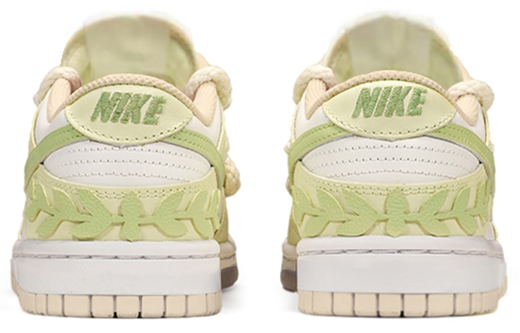 Shop [Kasut Custom] Nike Dunk Low Retro 'Deconstructed Gradasi Coconut Milk' DJ6188-100(TeamE-男款叶子皮贴解构风白绿)