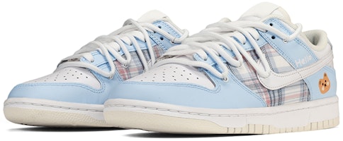 【定制球鞋】 Nike Dunk Low Retro "椰奶色" JK風限定 格紋貼布 禮物 潮流 特殊鞋盒 低幫 板鞋 男款 白藍 Lookbook 【定制球鞋】 Nike Dunk Low Retro "椰奶色" JK風限定 格紋貼布 禮物 潮流 特殊鞋盒 低幫 板鞋 男款 白藍
