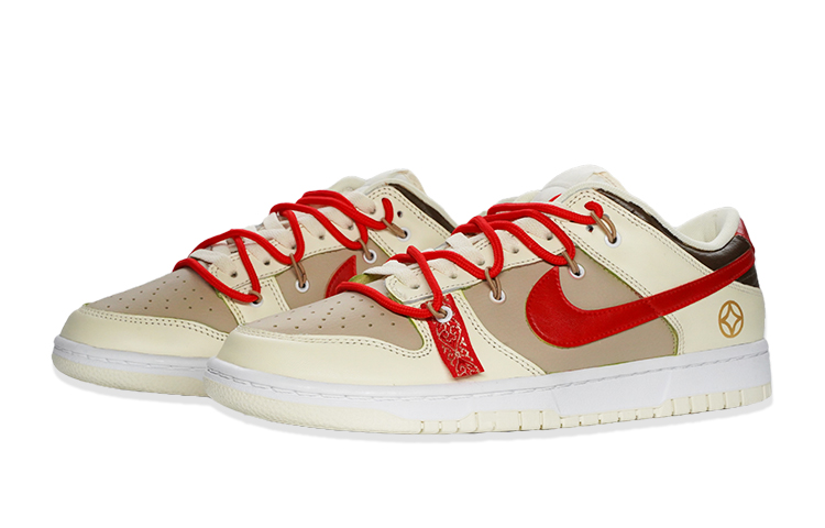 Lookbook [Zapatos Personalizados] Nike Dunk Low Retro 'Leche de Coco Año Nuevo' DJ6188-100(TeamF-男款铜钱)