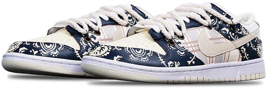 【定制鞋款】耐克Dunk Low复古'椰奶格纹腰果' DJ6188-100(TeamT-腰果花米白藏蓝S-BOX) Lookbook 【定制鞋款】耐克Dunk Low复古'椰奶格纹腰果' DJ6188-100(TeamT-腰果花米白藏蓝S-BOX)