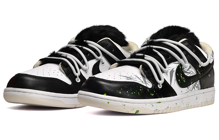 Lookbook [Zapatillas Personalizadas] Nike Dunk Low Retro 'Panda Leche de Coco' DJ6188-100(TeamE-男款墨竹熊猫黑白绿)