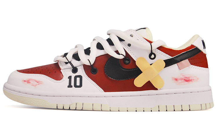 Buy [Zapatillas Personalizadas] Nike Dunk Low Retro 'Coconut Milk Slam Dunk' DJ6188-100(TeamE-男款皮贴红黑白)