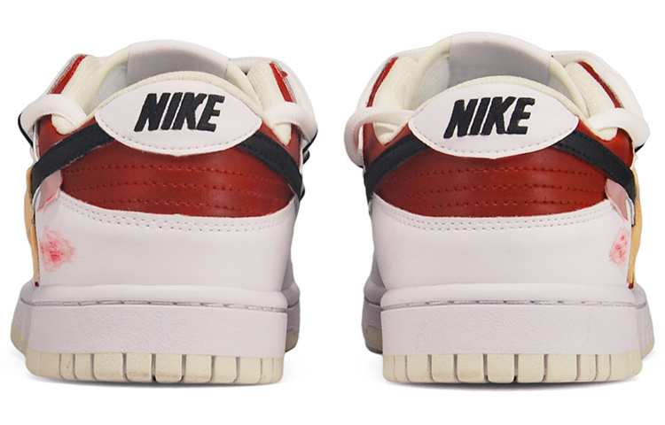 Shop [Zapatillas Personalizadas] Nike Dunk Low Retro 'Coconut Milk Slam Dunk' DJ6188-100(TeamE-男款皮贴红黑白)