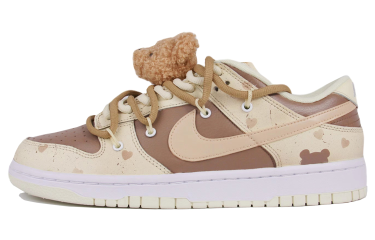 Buy [Sepatu Custom] Nike Dunk Low Retro 'Coconut Milk Valentine's Day' DJ6188-100(TeamJ-男款喷绘米棕小熊)