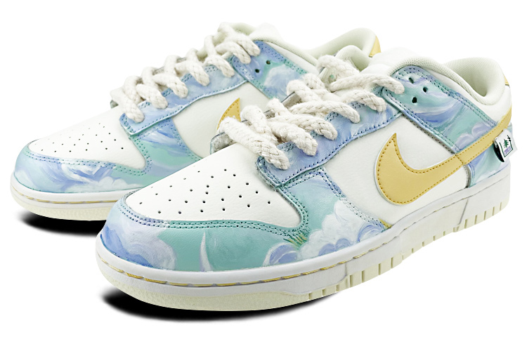 Lookbook [Sepatu Kustom] Nike Dunk Low Retro 'Susu Kelapa Van Gogh Wheatfield dengan Cypresses' DJ6188-100(Team叁-男款麦田)