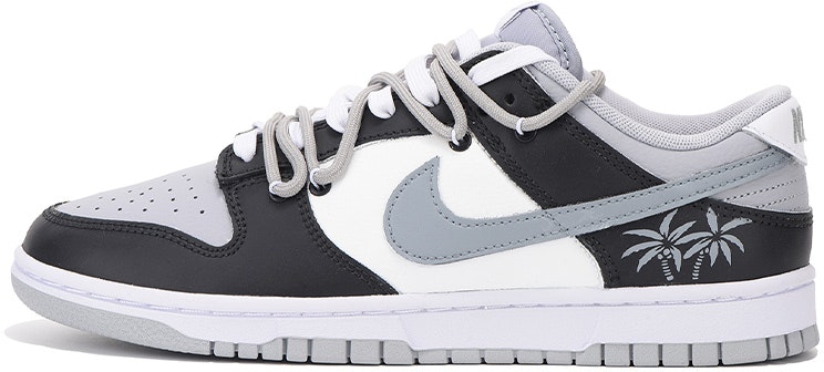 custom-shoes-nike-dunk-low-retro-coconut-tree-deconstructed-black-grey