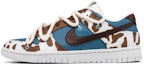 Buy 【定制球鞋】 Nike Dunk Low Retro 奶牛 西部牛仔 摩卡 藍天白雲 解構綁帶 低幫 板鞋 男款 白棕藍