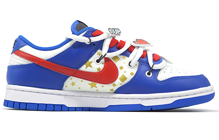 Order 【定製球鞋】 Nike Dunk Low Retro 噴繪手繪 解構鞋帶 遊戲主題 防滑耐磨 低幫 板鞋 男款 藍白紅