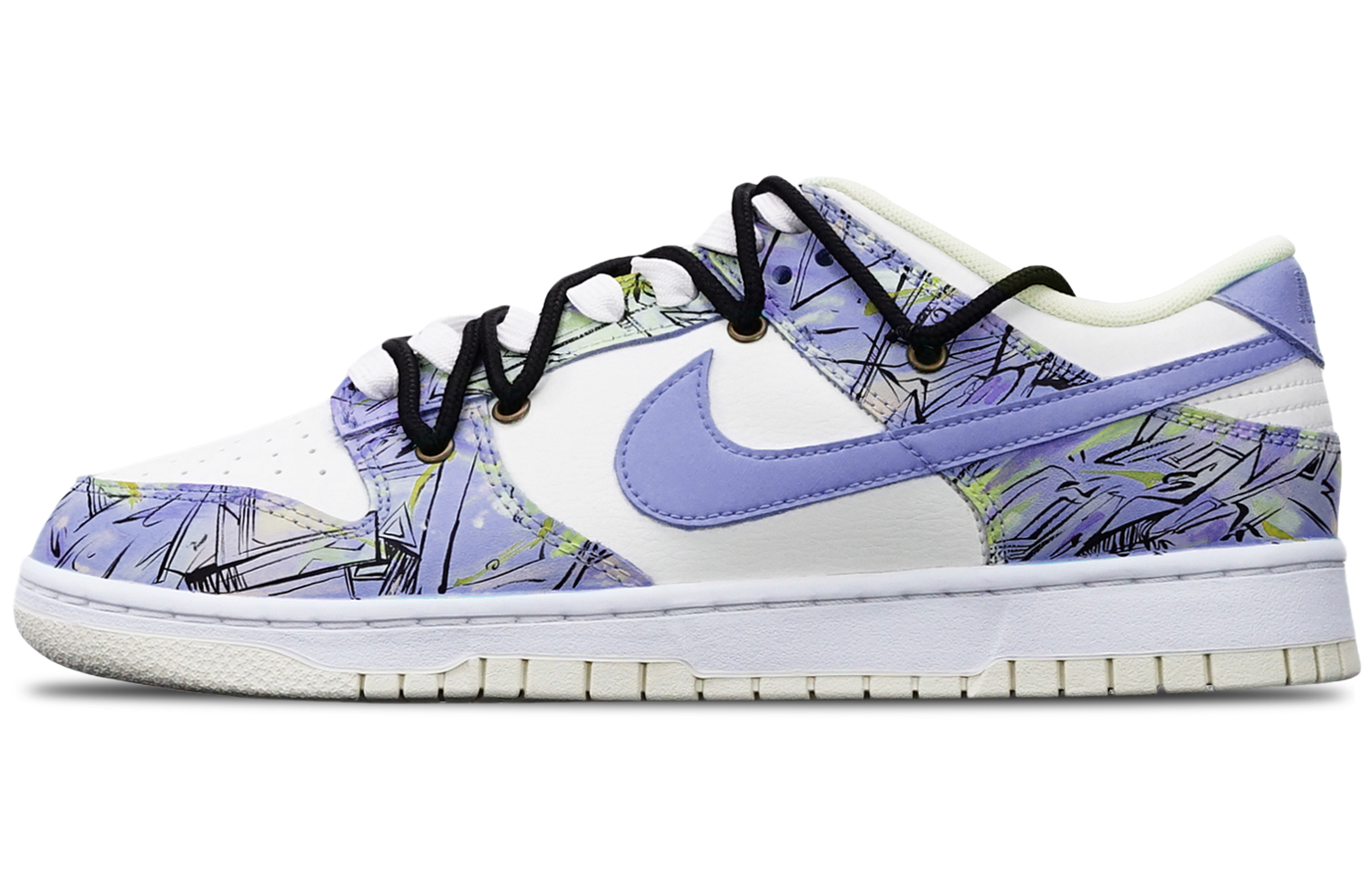 Buy [Sepatu Kustom] Nike Dunk Low Retro 'Cyberpunk Abstrak Grafiti Biru-Ungu' DJ6188-100(TeamT-机械线路蓝紫S-BOX)
