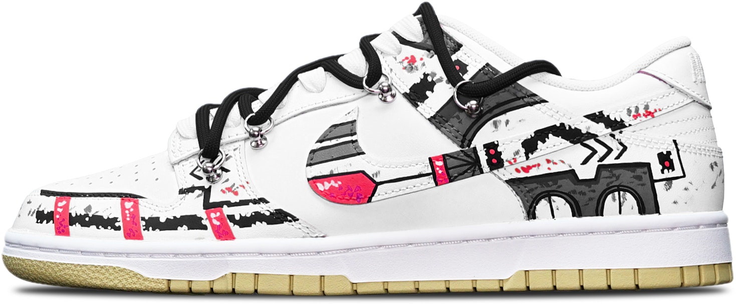 custom-shoes-nike-dunk-low-retro-cyberpunk-battle-damaged-gundam-black-white-red