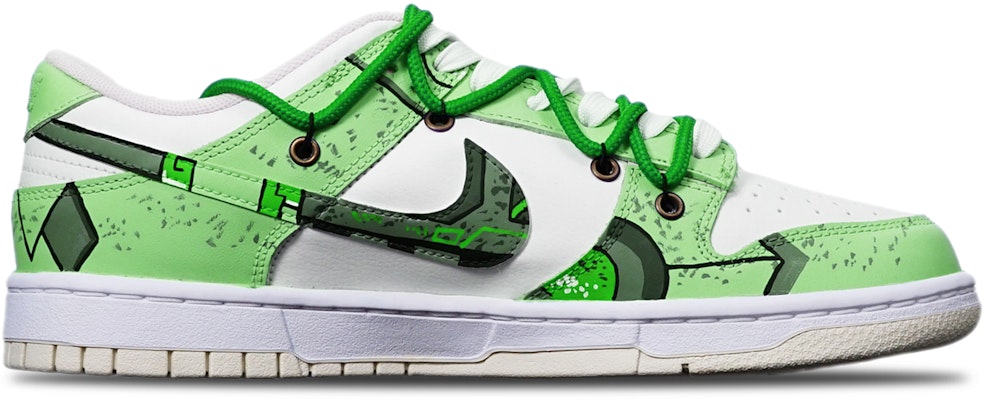 【定制球鞋】Nike Dunk Low Retro 賽博朋克戰損高達機械風 解構 特殊鞋盒 低幫 板鞋 男款 蘋果綠 Order 【定制球鞋】Nike Dunk Low Retro 賽博朋克戰損高達機械風 解構 特殊鞋盒 低幫 板鞋 男款 蘋果綠