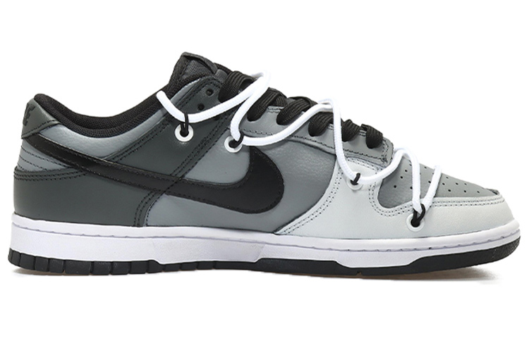 Order [Kasut Tersuai] Nike Dunk Low Retro 'Cyberpunk Gelap Malam Kelabu Putih' DJ6188-002(Team10-男款闪电钩灰白)