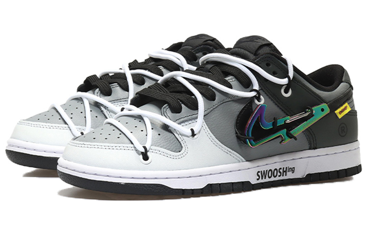 Lookbook [Kasut Tersuai] Nike Dunk Low Retro 'Cyberpunk Gelap Malam Kelabu Putih' DJ6188-002(Team10-男款闪电钩灰白)