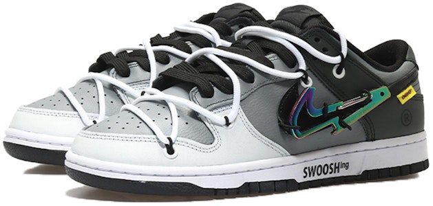 【カスタムシューズ】ナイキ ダンク ロー レトロ「サイバーパンクダークナイトグレー・ホワイト」 DJ6188-002(Team10-男款闪电钩灰白) Lookbook 【カスタムシューズ】ナイキ ダンク ロー レトロ「サイバーパンクダークナイトグレー・ホワイト」 DJ6188-002(Team10-男款闪电钩灰白)