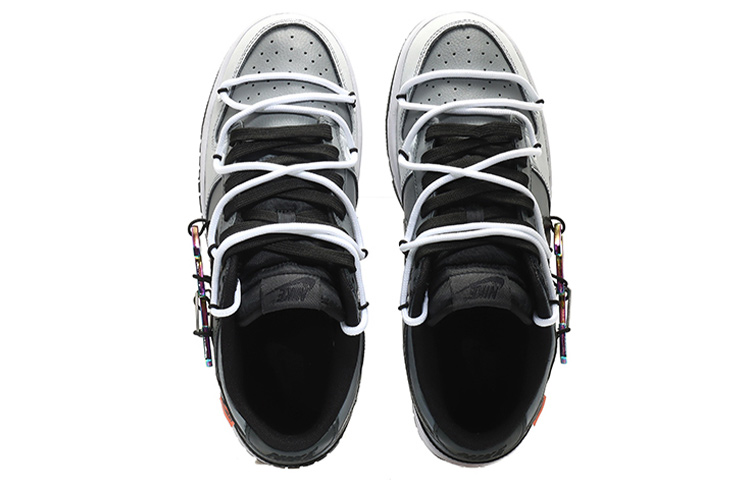 Shop [Kasut Tersuai] Nike Dunk Low Retro 'Cyberpunk Gelap Malam Kelabu Putih' DJ6188-002(Team10-男款闪电钩灰白)