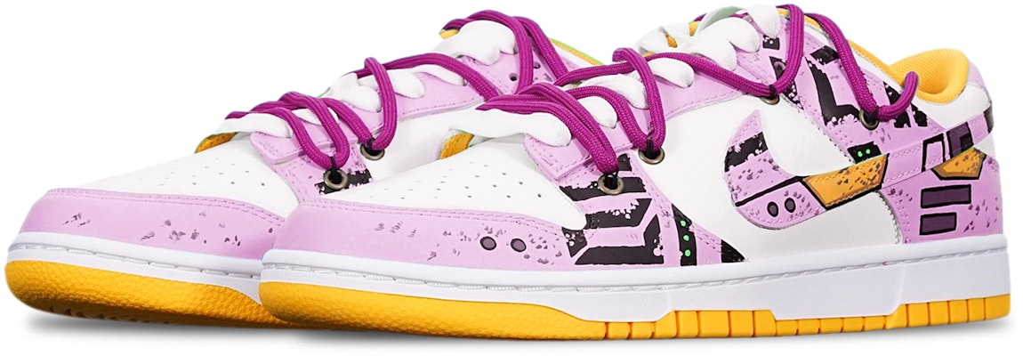 나이키 덩크 로우 '사이버펑크 해체 보라 빨강 하양' DD1391-702(TeamT-战损II紫红S-BOX) Lookbook 나이키 덩크 로우 '사이버펑크 해체 보라 빨강 하양' DD1391-702(TeamT-战损II紫红S-BOX)