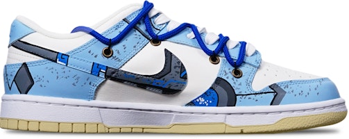 【定製球鞋】Nike Dunk Low Retro 賽博龐克 戰損高達機械風 解構 限量特殊鞋盒 低筒 滑板鞋 男款 霧霾藍 Order 【定製球鞋】Nike Dunk Low Retro 賽博龐克 戰損高達機械風 解構 限量特殊鞋盒 低筒 滑板鞋 男款 霧霾藍