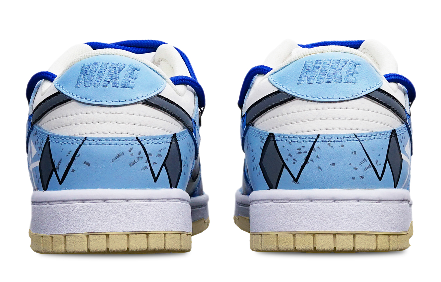 Shop [Kasut Custom] Nike Dunk Low Retro 'Siberpunk Gundam Biru Kabus' DV0833-100(TeamT-战损雾霾蓝S-BOX)