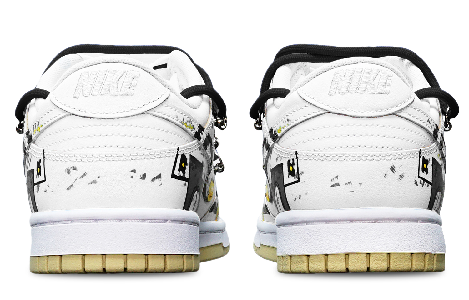 Purchase [Sepatu Kustom] Nike Dunk Low Retro 'Cyberpunk Gundam Deconstructed Hitam Putih Oranye' DV0833-100(TeamT-战损III白橙S-BOX)